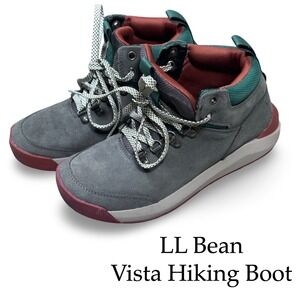 LL Bean Vista Hiker II Mid Boots‎ Womens 6.5 Gray Suede Ankle Shoes Outdoor Gorp